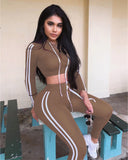 (S-L) 💋 Hooded Drawstring Top And High Waist PantsSet