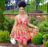 (S-2XL) 💋 Women Fashion Casual Bohemian Sexy Sleeveless Ruffled Halter Neck Backless Dress