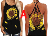 Women Bohemian Casual Cut Out Backless Floral Printed Sleeveless Tank Top