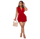 (S-XXL)💋 Women Sexy Fashion Solid Color Lace-Up Mini Dress